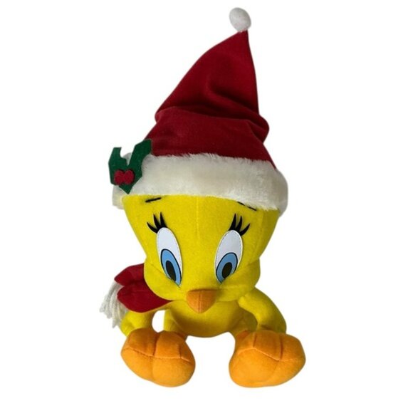 Tweety Bird Looney Tunes Plush Toy with Santa Hat 9” - Picture 10 of 16